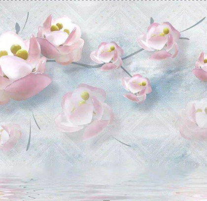 Фотошпалери Гілка з рожевими квітами