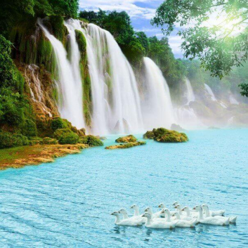 Фотошпалери Водоспад та водойма