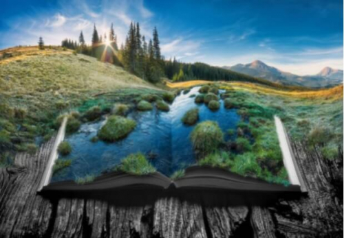 Фотошпалери Річка на книзі