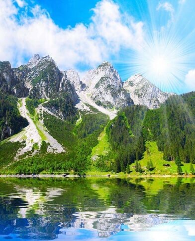 Фотошпалери Сонце над скелями