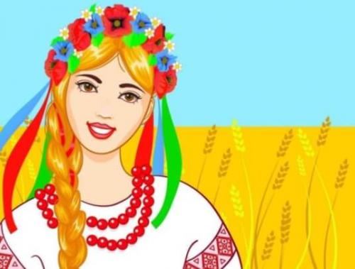 Фотошпалери Українка в полі
